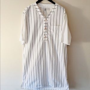 MOSCHINO UNDERWEAR BASEBALL STRIPED NIGHTGOWN